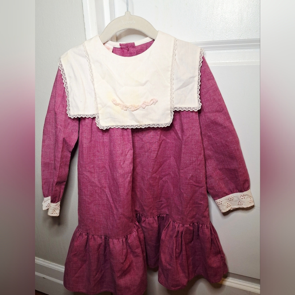 Vintage 80s Little Rascals Collared Dress Made in Canada (4T)